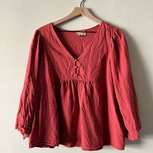 Flowy Boho Top with wide Sleeves in Terracotta